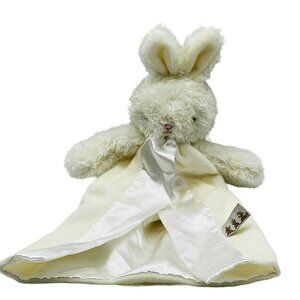 Bunnies By The Bay Rabbit Bunny Lovey Satin Security Blanket White Carrots 12 in